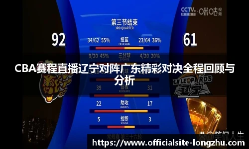 CBA赛程直播辽宁对阵广东精彩对决全程回顾与分析